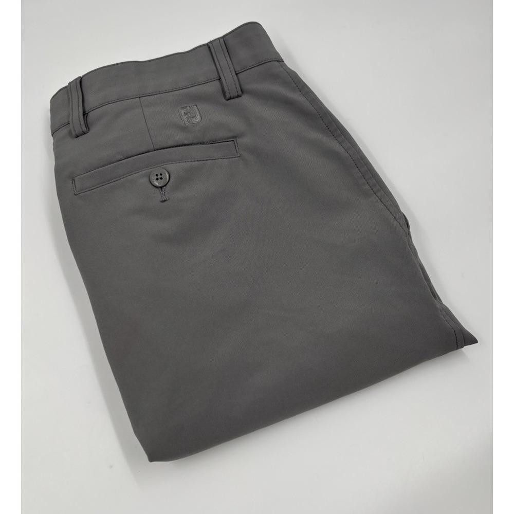 FootJoy Men's 36 Polyester Gray Flat Front Chino Short